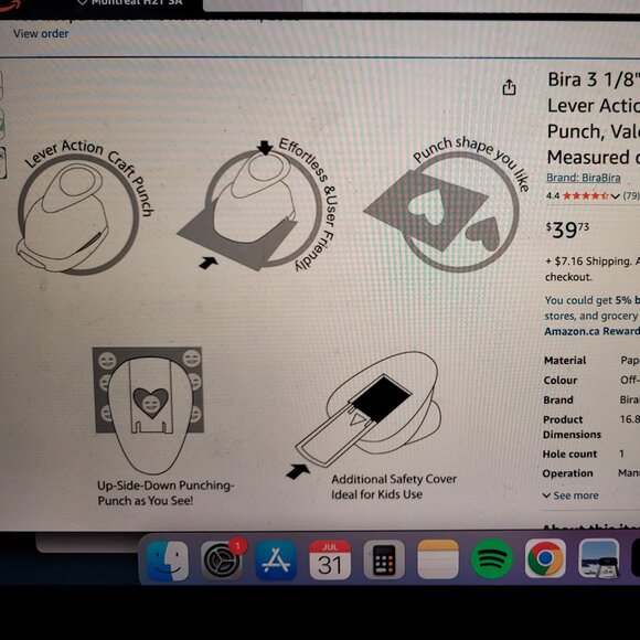 BiraBira - Extra Large 3.5" Heart Paper Hole Punch - Picture 2 of 7